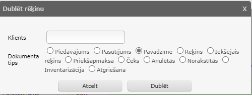 Dublēt kā izejošo